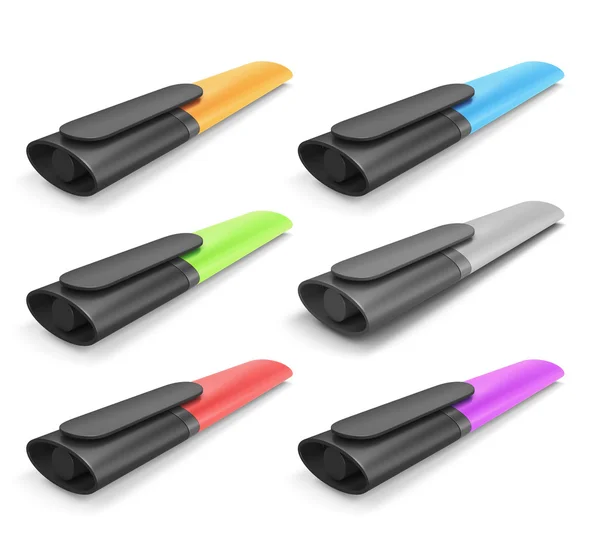 Set of colored markers with cap. — Stock Photo, Image
