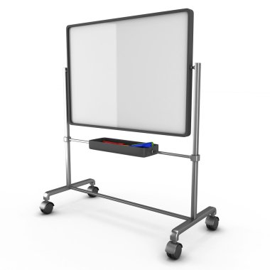 İzole renkli işaretli beyaz tahta.