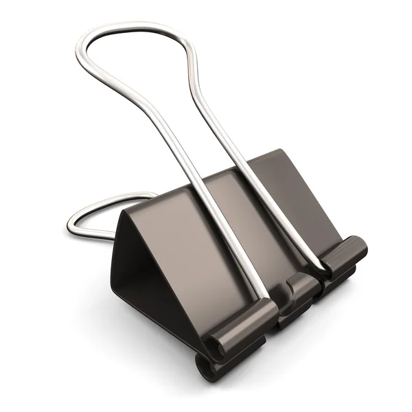 Black paper binder clip — Stock Photo, Image