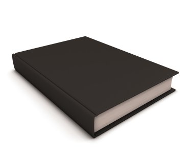 Siyah kitap beyaz üzerine izole.
