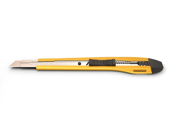 黄色の文房具のナイフ. — ストック写真