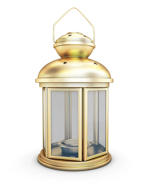 Gold decorative lantern in the old style — Stock Photo, Image