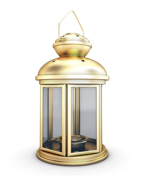 Золотий декоративний ліхтар в старому стилі — стокове фото