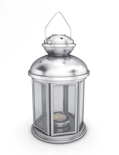 Silver decorative lantern in the old style — Stock Photo, Image