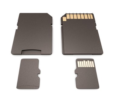 Micro Sd Kart ve bağdaştırıcı üst ve alt tarafı.