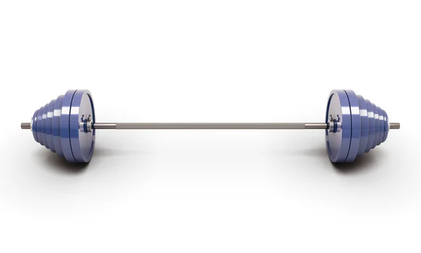 Barbell bleu isolé sur blanc — Photo