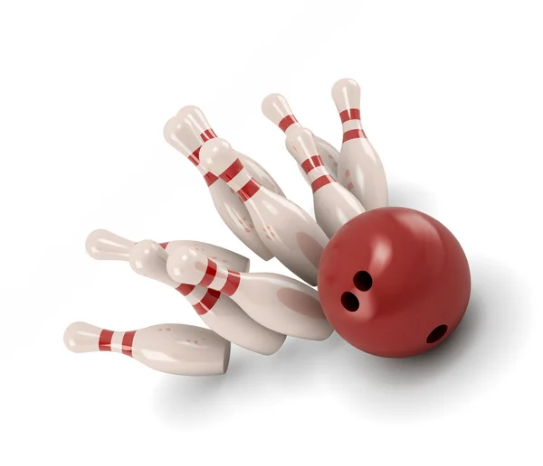 Bowling topu lobutlara çarpıyor. — Stok fotoğraf