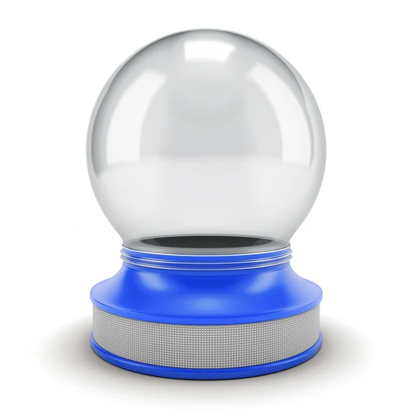 Visualization of an empty snow globe on blue base. — Stock Photo, Image