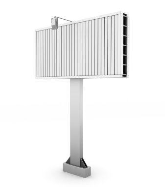 Şehir billboard izole beyaz arka plan üzerinde