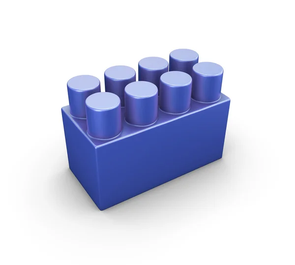 Elemento de construção de plástico azul do designer de crianças — Fotografia de Stock