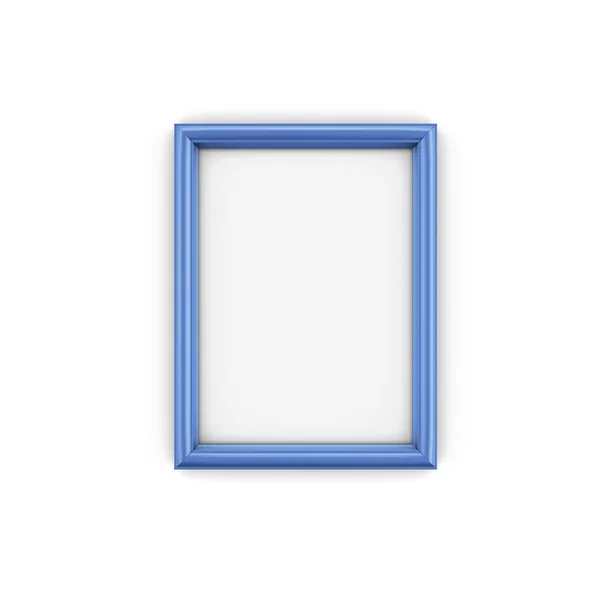 Blue Picture Frame isoleren op witte — Stockfoto