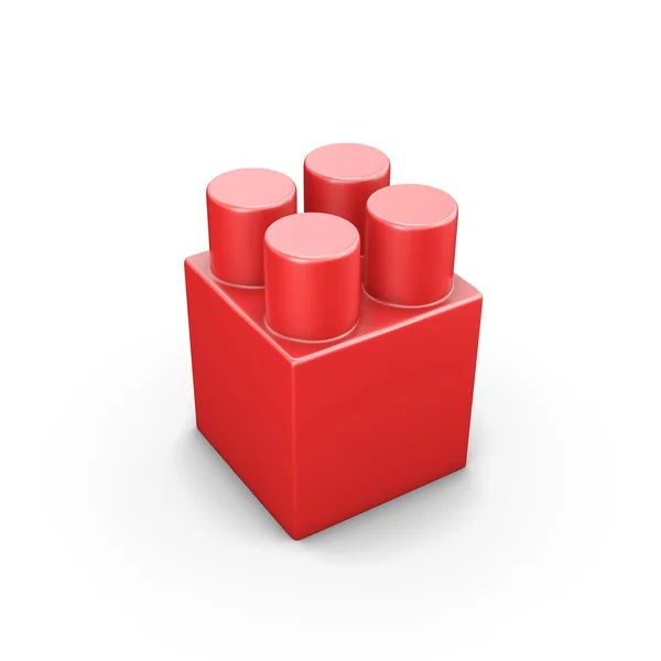 赤いプラスチック ビルディング ブロック — ストック写真