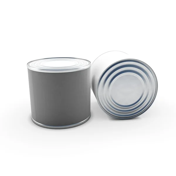 Tin cans on white — Stock Photo, Image