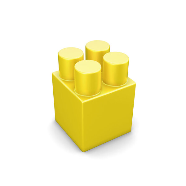 Yellow plastic building blocks
