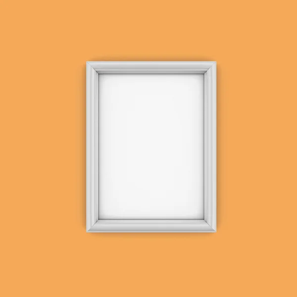 白色镜框分离对橙色背景 — 图库照片