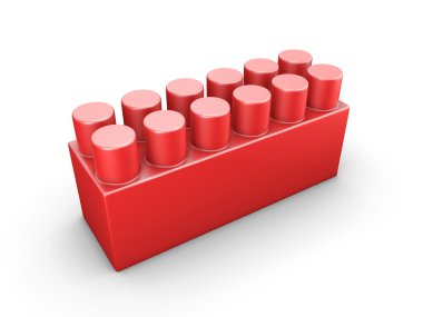 Kırmızı plastik inşaat elemanı