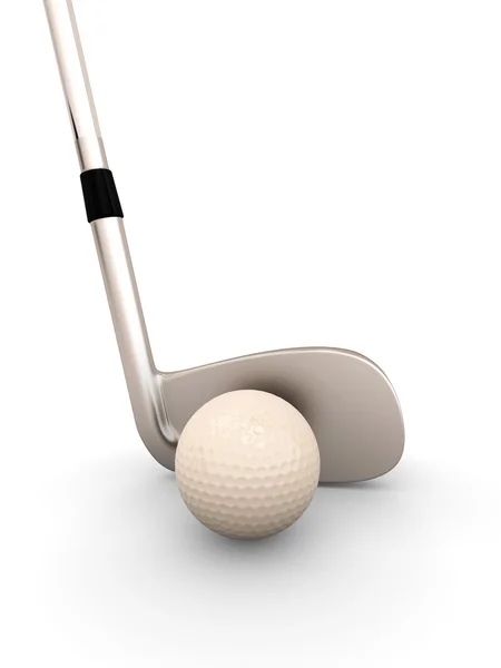 Golf clube e bola de golfe close-up — Fotografia de Stock