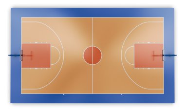 Basketbol mahkeme Üstten Görünüm