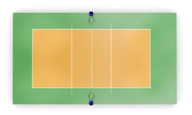 Voleybol mahkeme ya da alan Üstten Görünüm