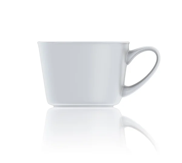 Bílý šálek kávy čelní pohled — Stock fotografie