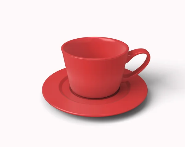 Tazza rossa per caffè isolato su sfondo bianco — Foto Stock