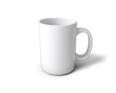 3D resimde beyaz Kupası