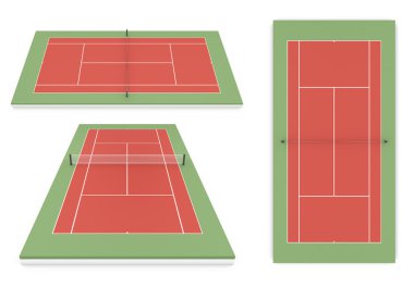 Tenis Kortu görünümünü farklı kümesi
