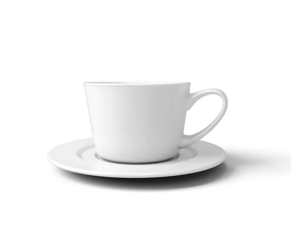 Taza blanca para café aislado sobre fondo blanco — Foto de Stock