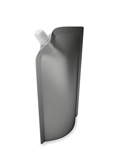 Черный носик с колпачком или пакетиком, изолированным на белом — стоковое фото