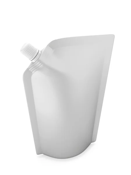 Bolsa de pico en blanco con tapa o paquete doy — Foto de Stock