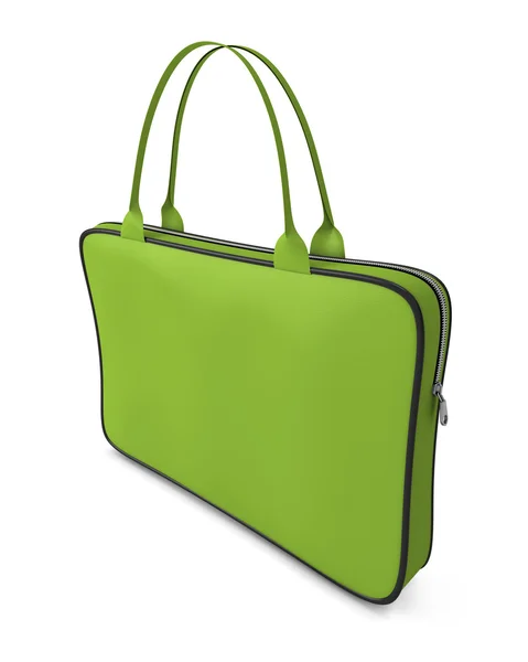 Green handbag with zipper — Stock Photo, Image