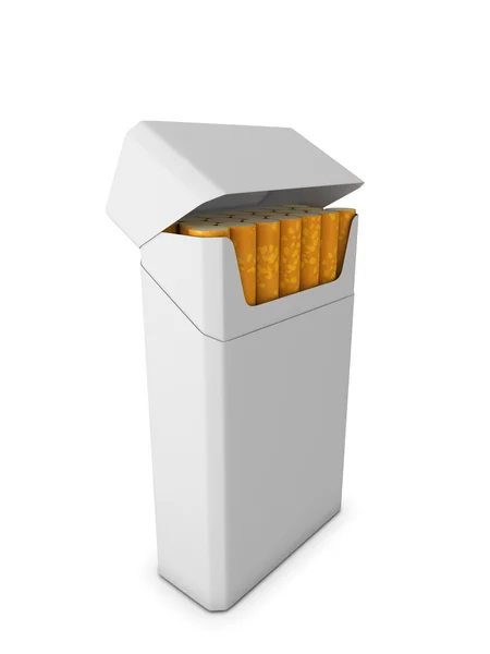Envase de cigarrillos aislados sobre fondo blanco — Foto de Stock