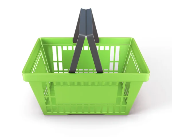 Compras cesta de plástico verde — Foto de Stock