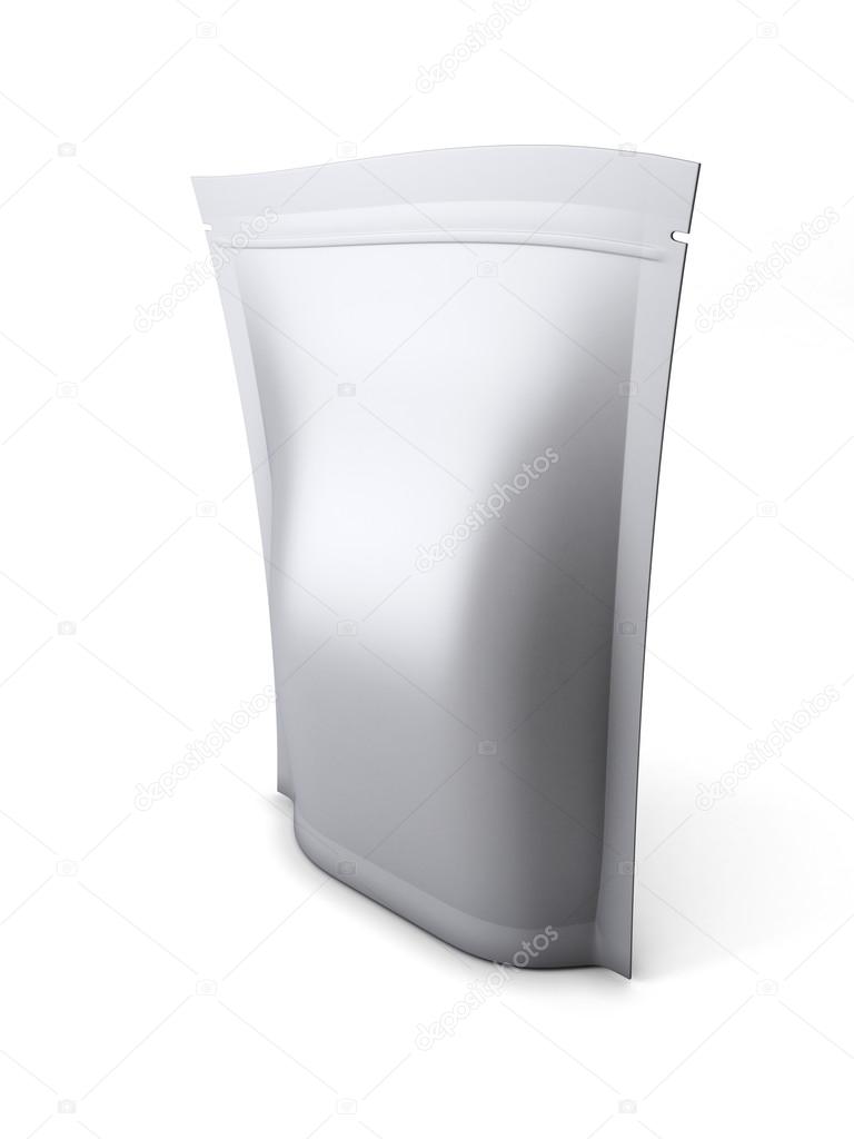 Blank stand up pouch foil or plastic packaging with zipper