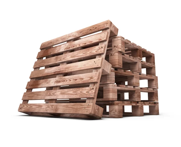 Stapel houten pallets close-up Stockfoto