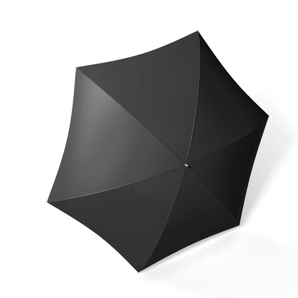 Guarda-chuva preto isolado sobre branco — Fotografia de Stock