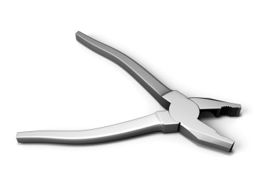 Beyaz arka plan üzerinde izole pense açın