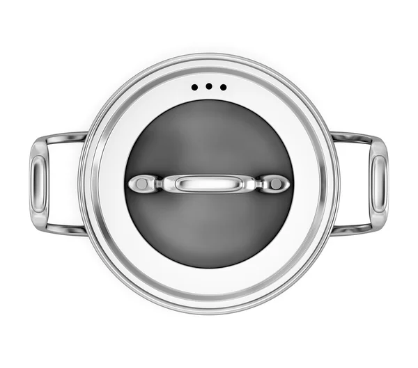 Pan for cooking on a white background the top view — Stock Photo, Image