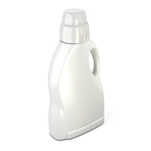 Λευκό μπουκάλι για απορρυπαντικό σε λευκό φόντο — Φωτογραφία Αρχείου