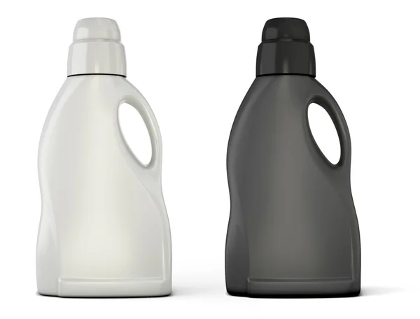 Black and white bottle template for detergent — Stock Photo, Image