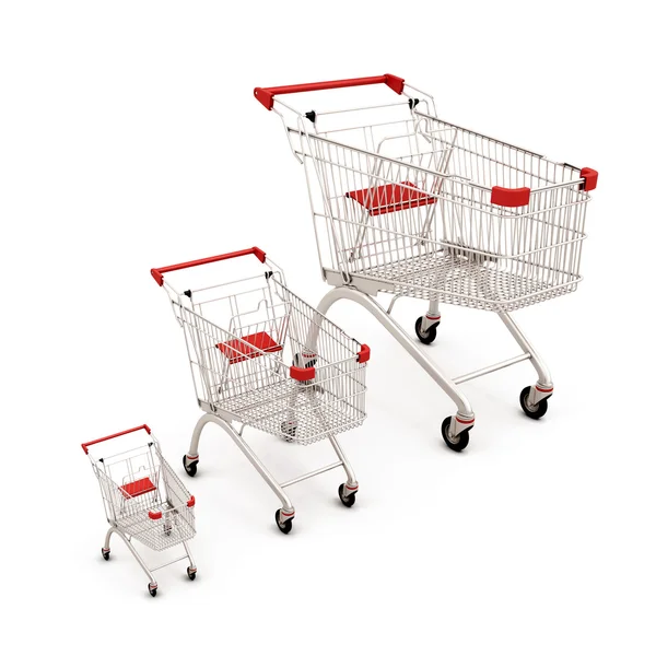 Carts for supermarkets of the different sizes — Stock Photo, Image