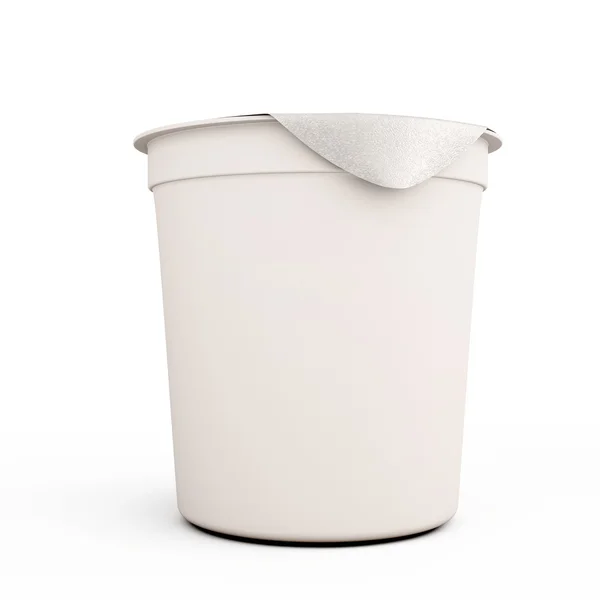White food kontener for yogurts close-up — Stock Photo, Image