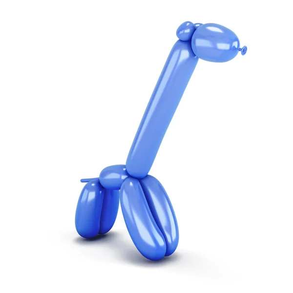 Balão azul girafa animal em branco — Fotografia de Stock
