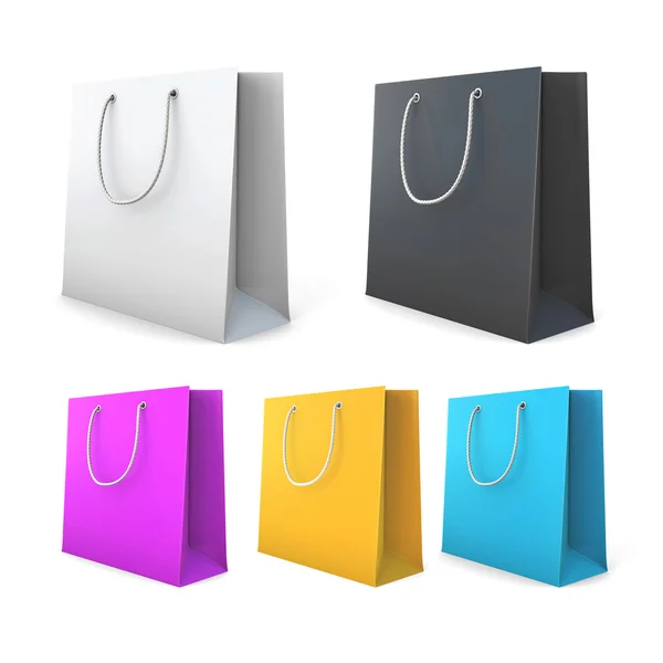 Conjunto de bolsas de compras de color — Foto de Stock