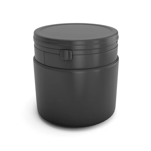 Template black plastic can for products — Stock Photo, Image