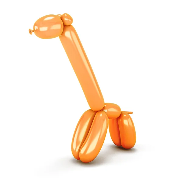 Girafa do balão laranja estendido — Fotografia de Stock