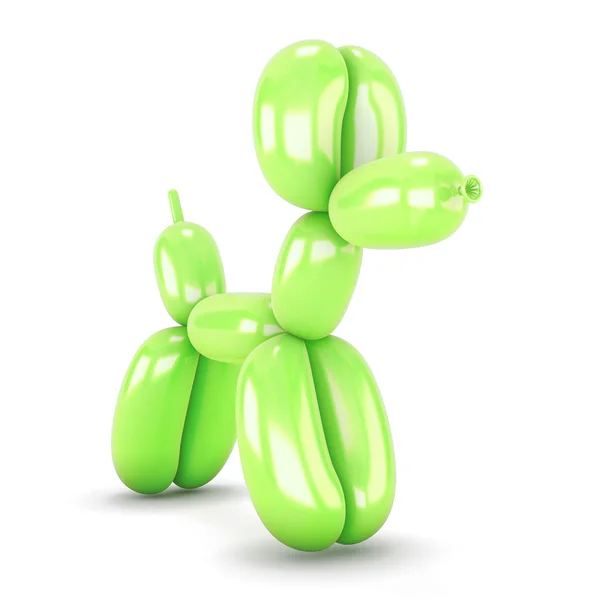 Brinquedo de cão verde de um balão Imagem De Stock
