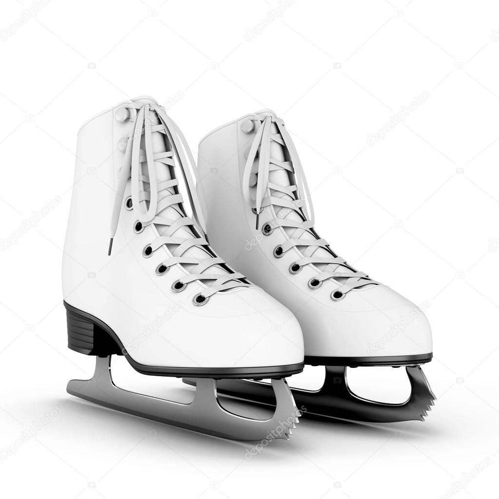 black and white ice skates
