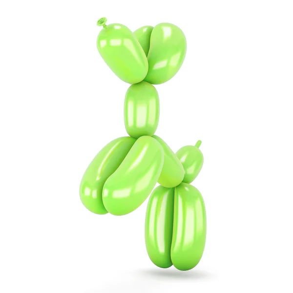 Green dog of the balloon jump — Stock Photo, Image