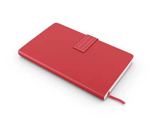 Felett fehér piros notebook — Stock Fotó